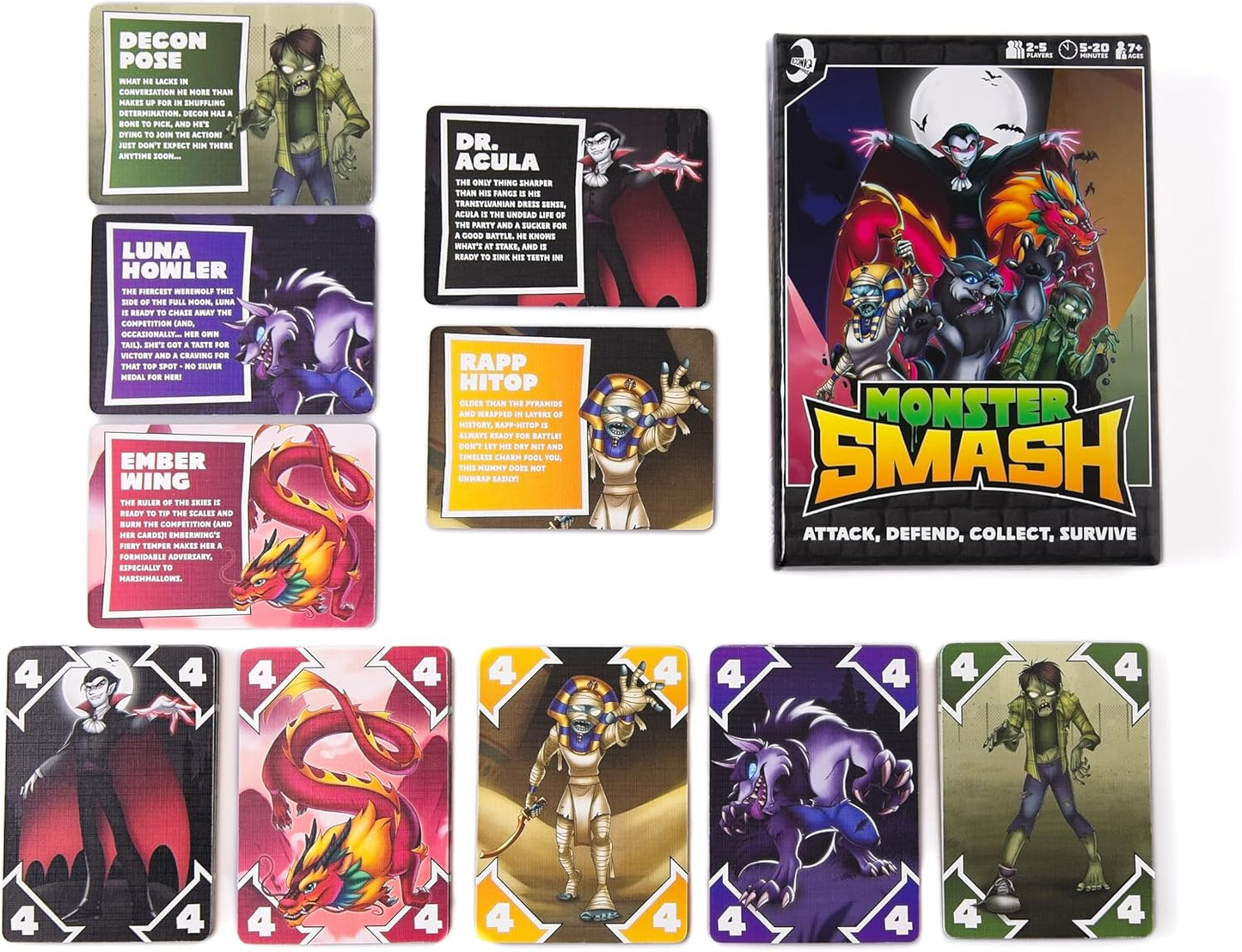 Monster Smash - Fast-paced Family-friendly & All ages - Party games - card games