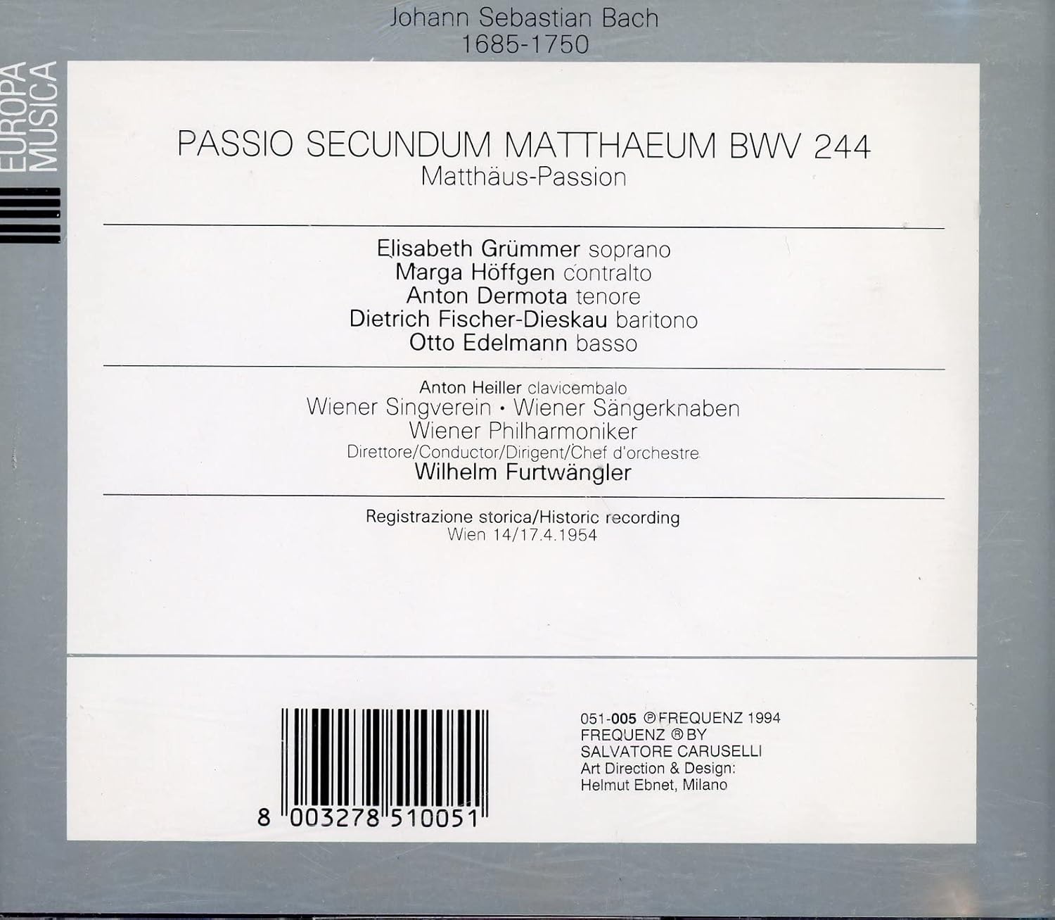Bach;Passio Secundum Matth