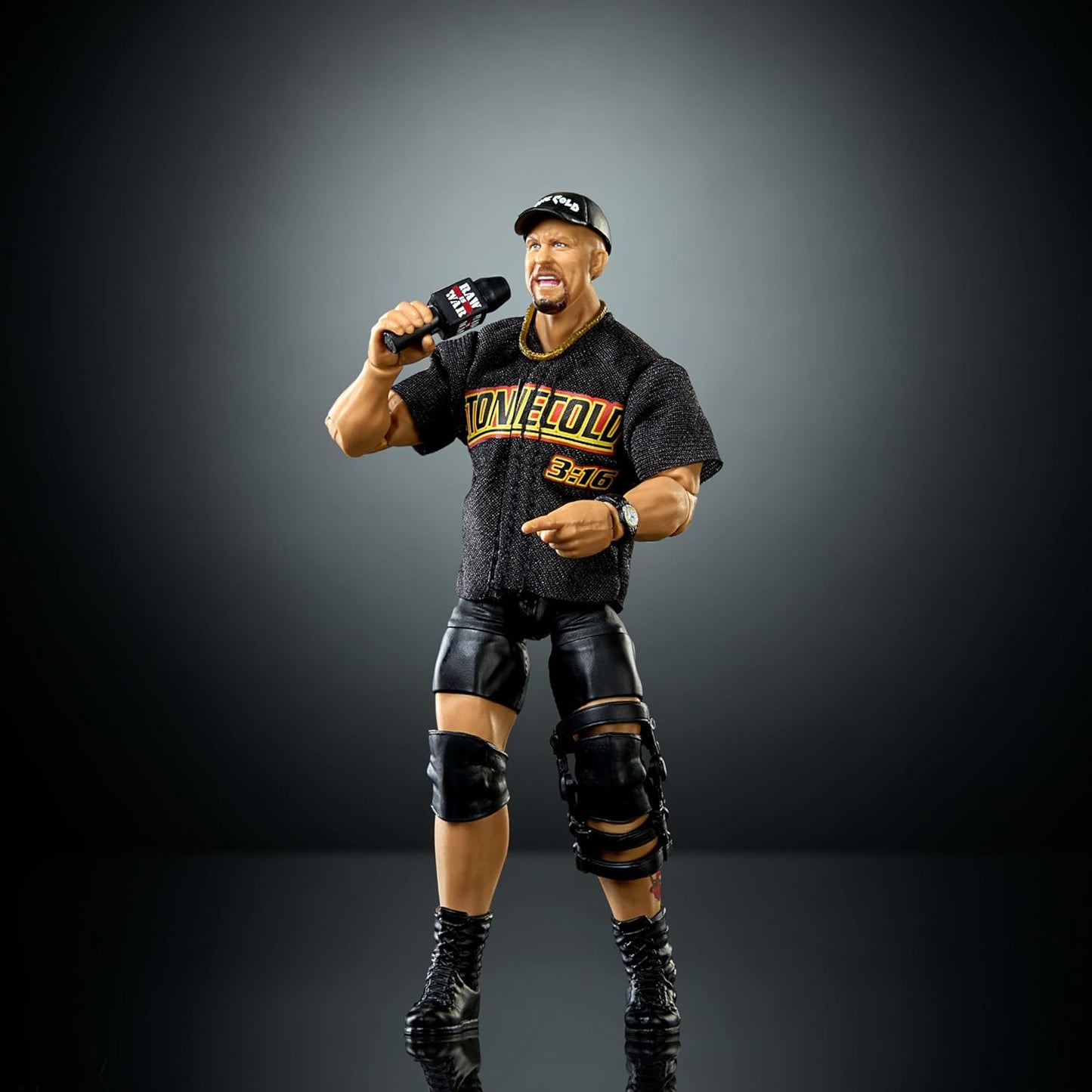 Mattel WWE Elite Action Figure & Accessories, Series #122 Set, 6-inch Collectible “Stone Cold” Steve Austin with 25 Articulation Points & Swappable Hands, JHT52