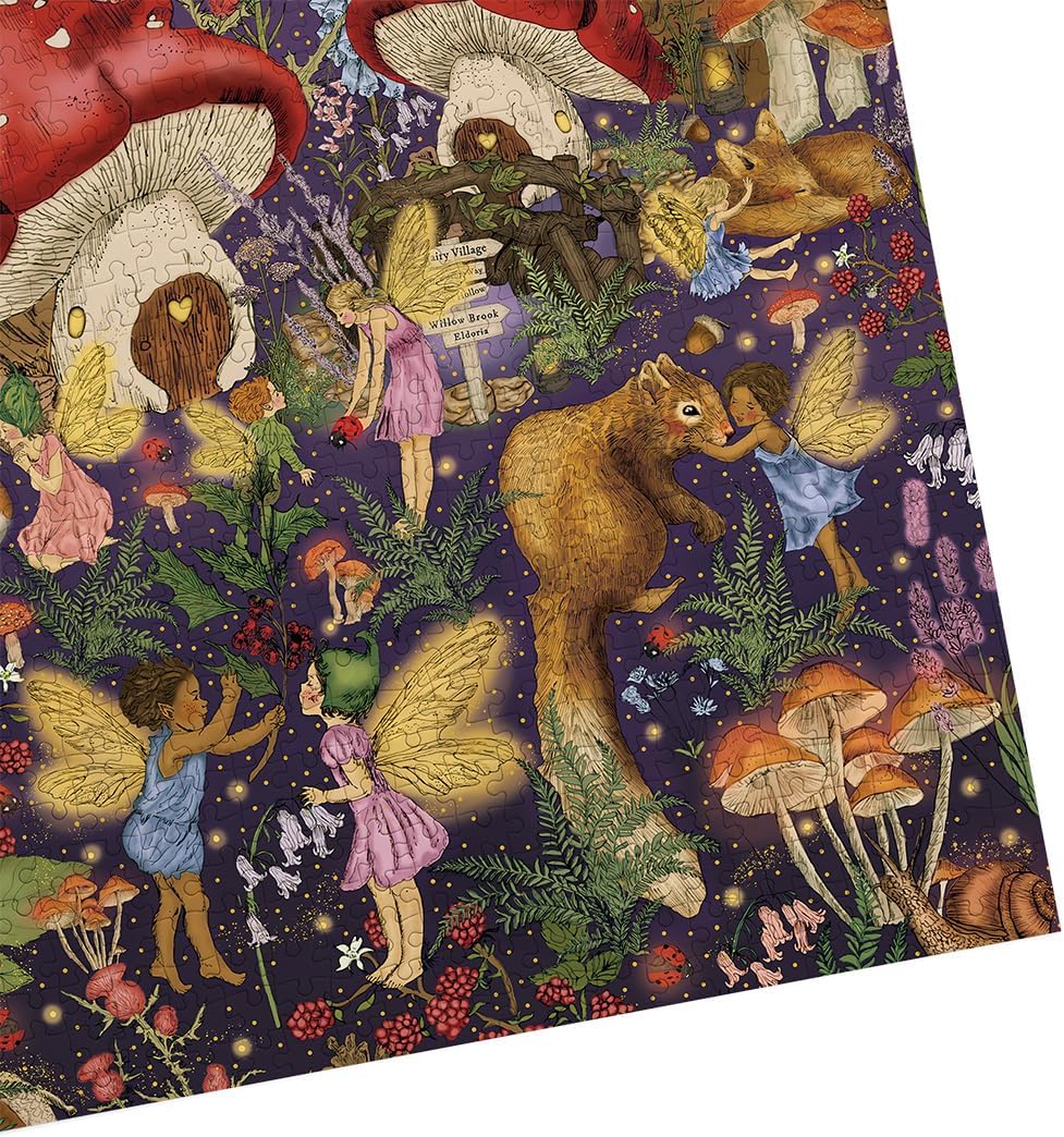 Gibsons - Fairytale 1000 Teile – Illustrierter Zaubergarten mit Feen & Blumen – Maße 68 x 48 cm