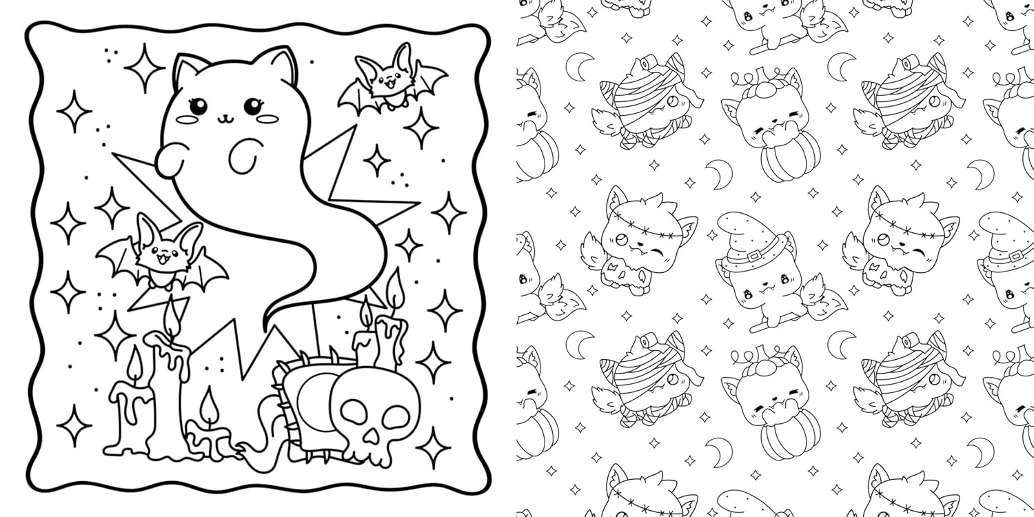 Cute & Creepy Coloring Book