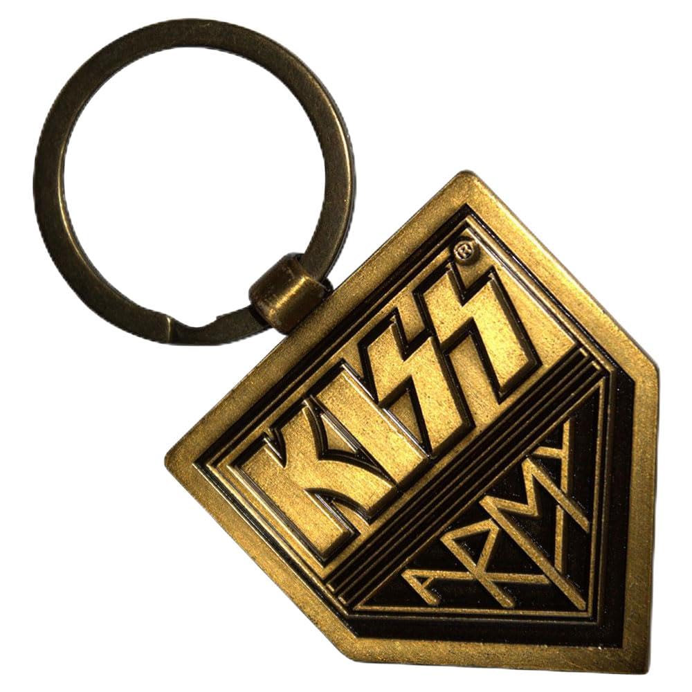 Rock Off officially licensed products KISS Gold Army Pennant Double Sided Keyring Keychain One Size