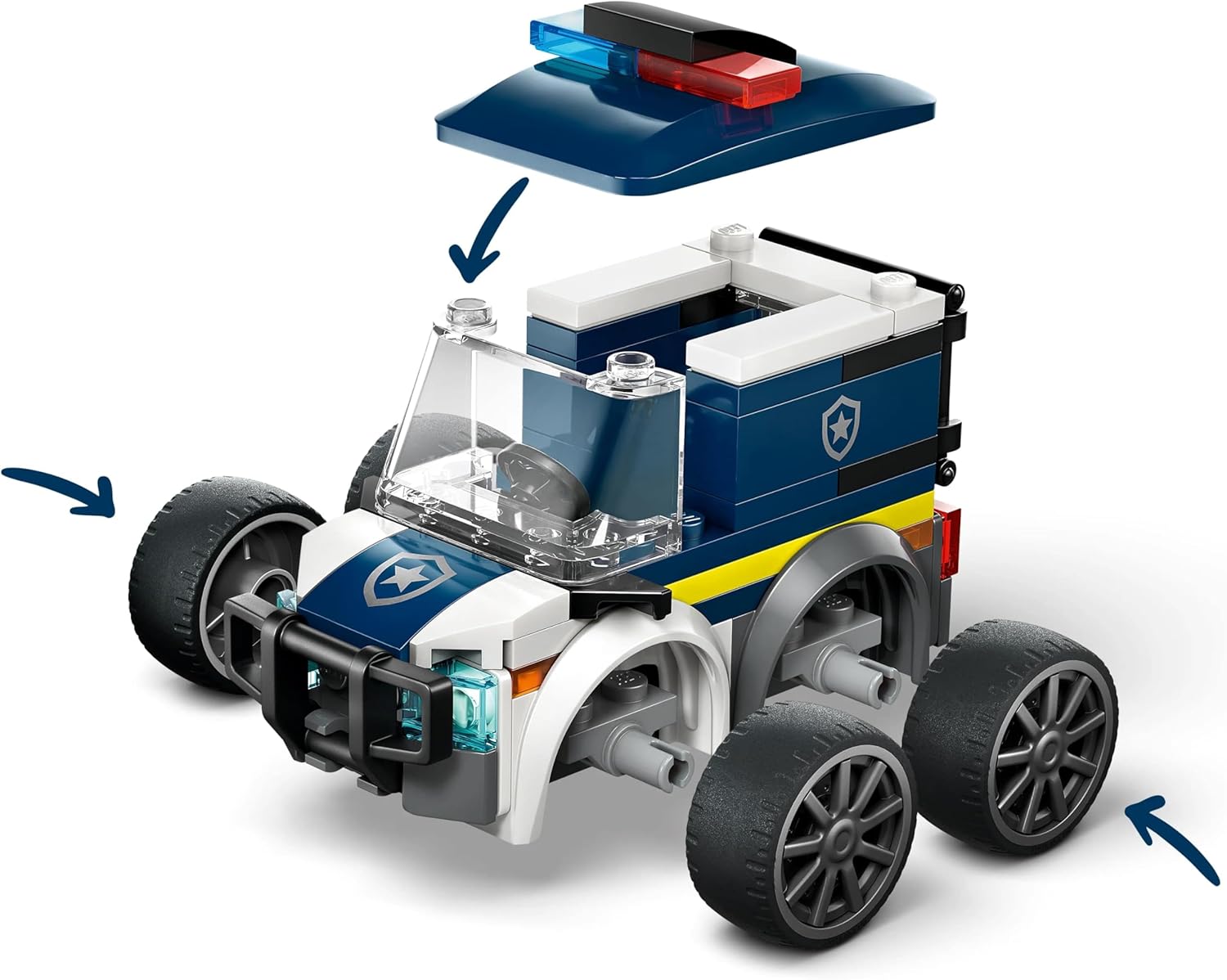 LEGO City Rides – Police Truck Toy - Emergency Vehicles Building Set w/a Police Officer Junior Minifigure - Party Bag Fillers - Small Collectible Gift for 5+ Year Old Boys - 60481