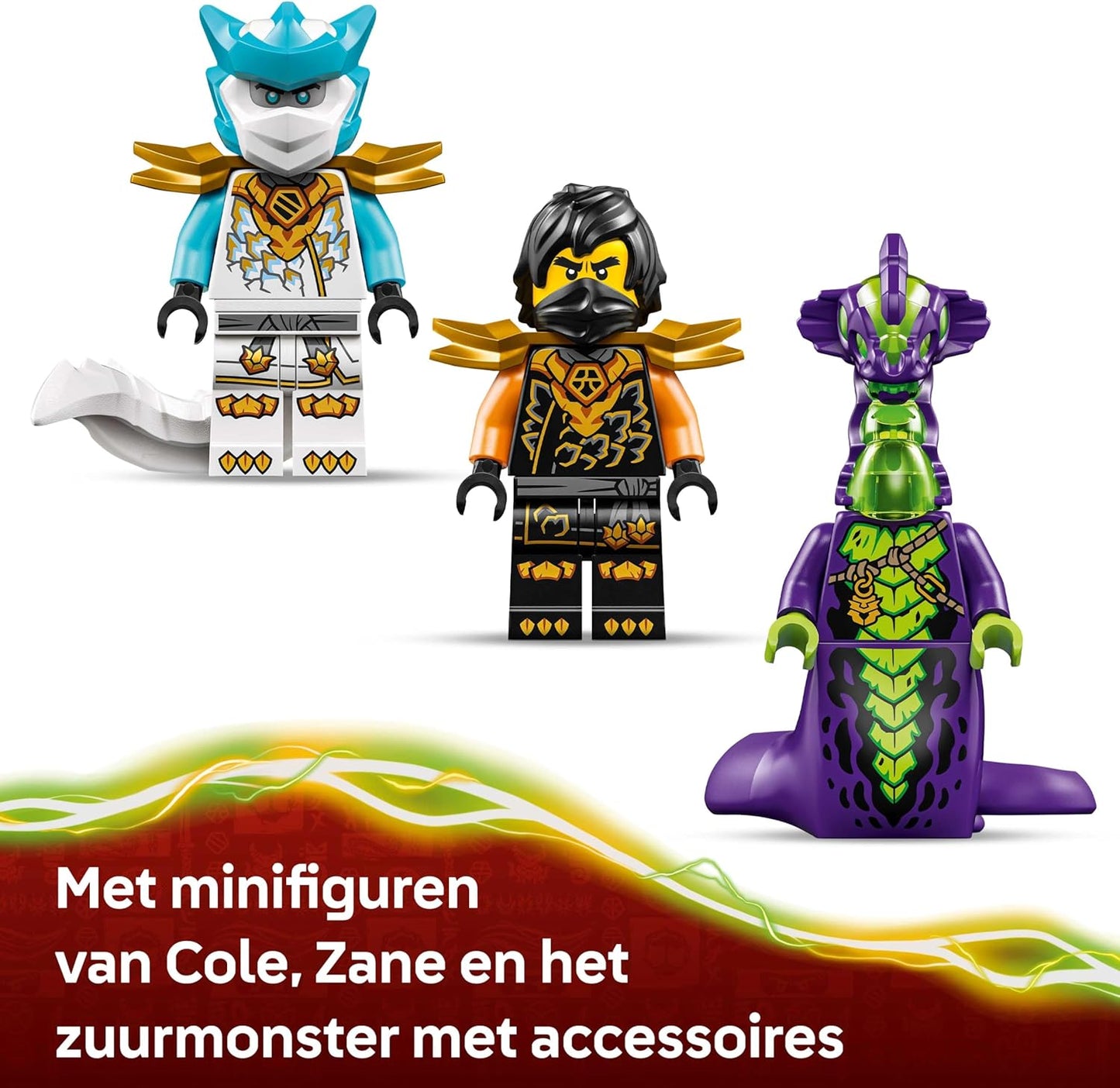 LEGO NINJAGO Cole's Mission Mech & Dragon Zane - Ninja Toy w/an Action Figure, 3 Minifigures and Swords - Birthday Gift for 7+ Year Old Boys & Fans - 71854