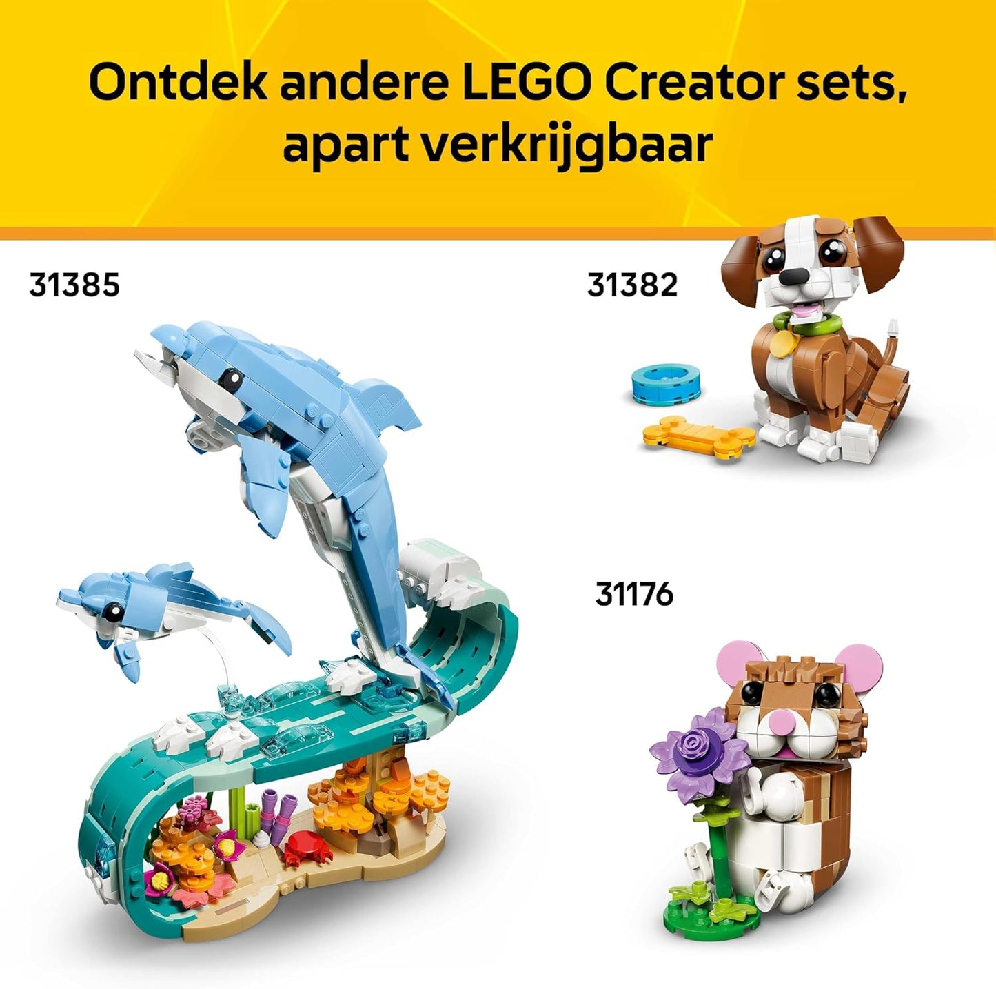 LEGO Creator 3in1 Turtle with a Water Lily Flower Toy - Animal Figure Transforms into a Chameleon or Frog - DIY Desk Decor Idea - Birthday Gift for 7+ Year Old Girls & Boys - 31377