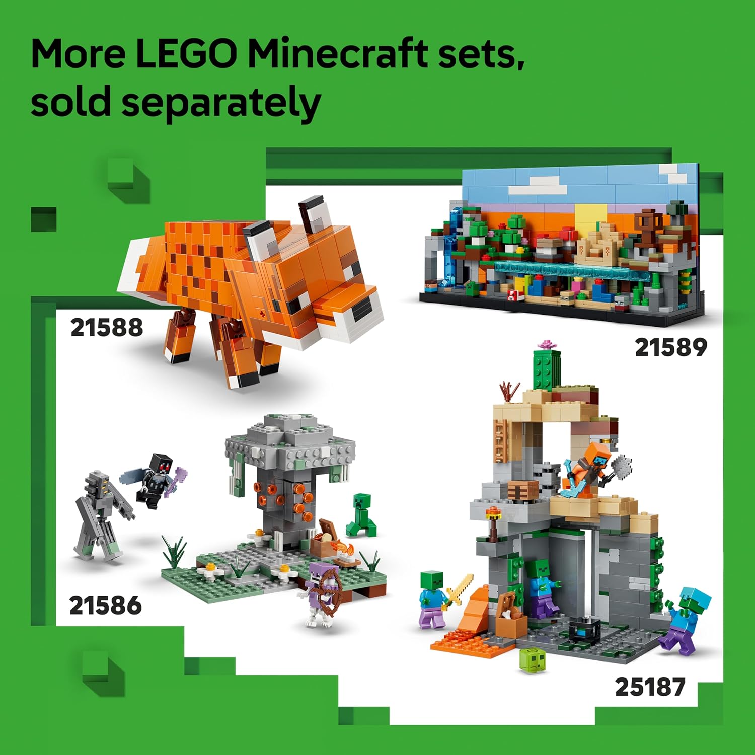 LEGO Minecraft Wither Battle - Interactive Toy with Crimson Warrior, Strider, Magma Cube & 2 Wither Skeleton Mob Figures - Gamer Gift for 8+ Year Old Boys & Girls - 21590