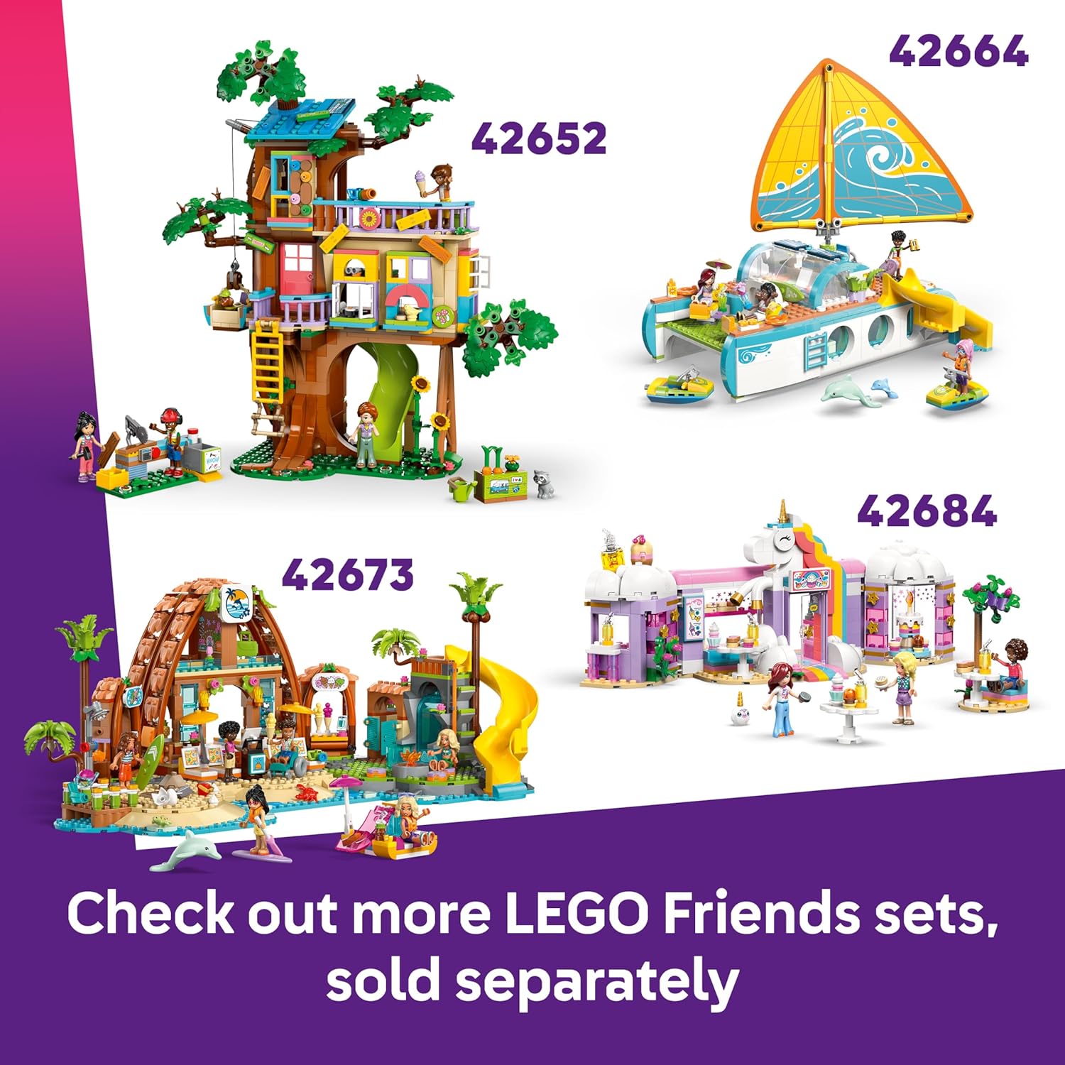 LEGO Friends Beach House with Seals - Miniature Toy Set w/ 3 Mini Dolls, 2 Sea Animal Figures and Accessories incl. Surfboard & Kayak - Birthday Gift for 7+ Year Old Girls - 42699