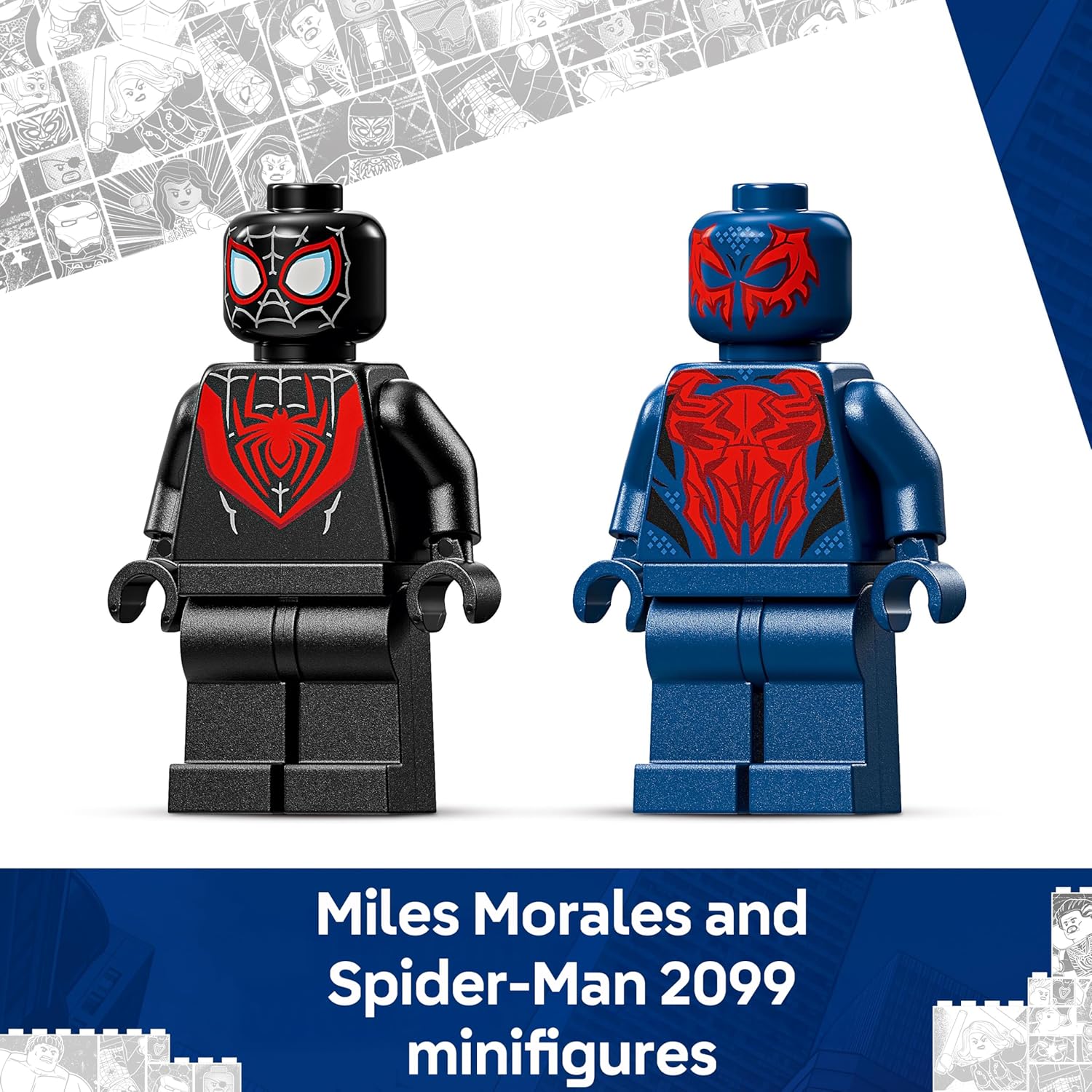 LEGO | Marvel Miles Morales Mech vs. Spider-Man 2099 - Superhero Toy w/an Action Figure & 2 Minifigures, plus Razor Web and Power Blast Elements - Gift for 6+ Year Old Boys - 76337
