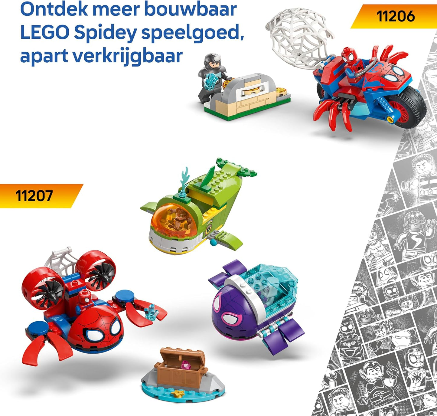 LEGO ǀ Marvel Team Spidey Pirate Ship Toy - SuperHero Set w/a Ship Model, 2 Boats & 4 Minifigures - Gift for 4+ Year Old Boys and Fans of the Spidey and his Amazing Friends Show - 11208