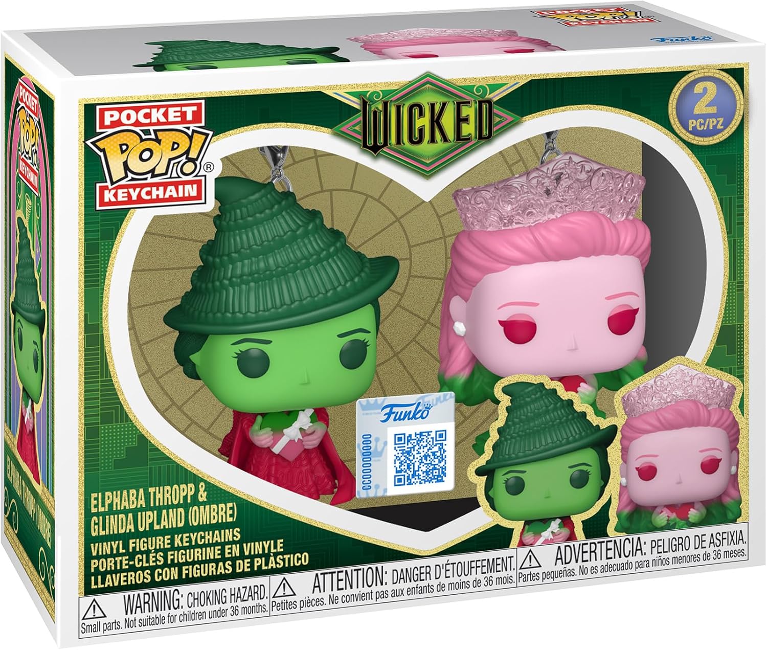 Funko POP! Keychain: Wicked - Glinda & Elphaba - 2 Pack - Collectable Vinyl Figure - Gift Idea - Official Merchandise - Toys For Kids & Adults - Model Figure for Collectors and Display