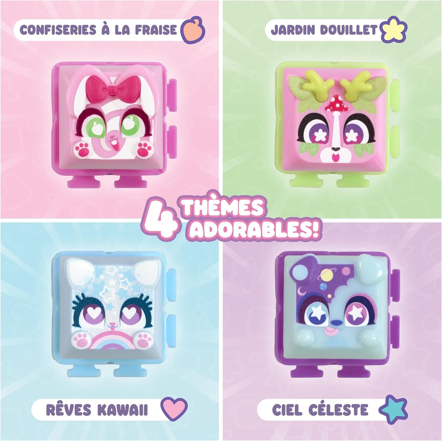 Deluxe Keychain - Includes 7 Clickable Keyboard Collectibles - 70 Characters To Find, Cute Themes & Rare Surprises - Girls Gifts and Collectables Ages 6 Plus, Pink