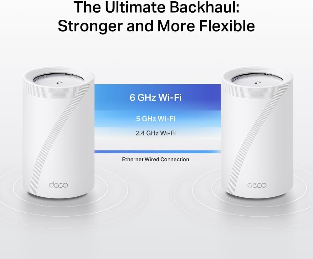 TP-Link Deco BE68 BE14000 Tri-Band 7 Router,AI Roaming Router,Mesh System with MLO,Gigabit Ports,Extender Booster,VPN Encryption WiFi Booster,APP Control,Google Home,Alexa