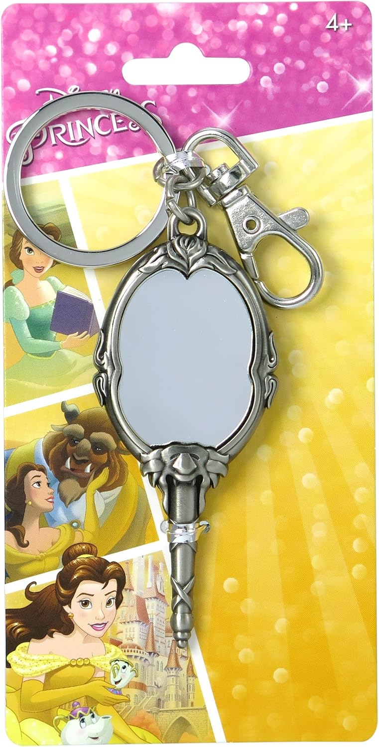 Monogram Beauty and The Beast Mirror Pewter Keychain