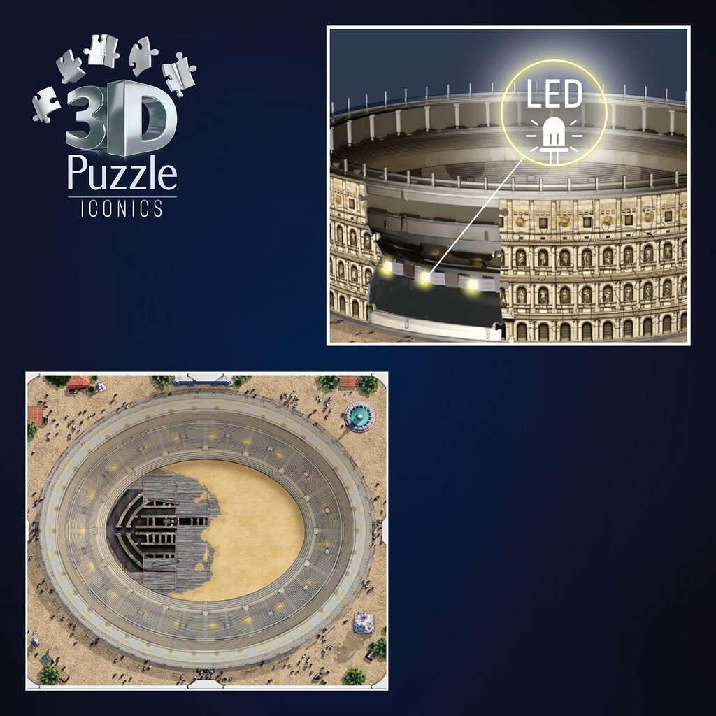 Ravensburger - Ravensburger 3D Puzzel Iconics Colosseum Rome - Met Licht - 291st.