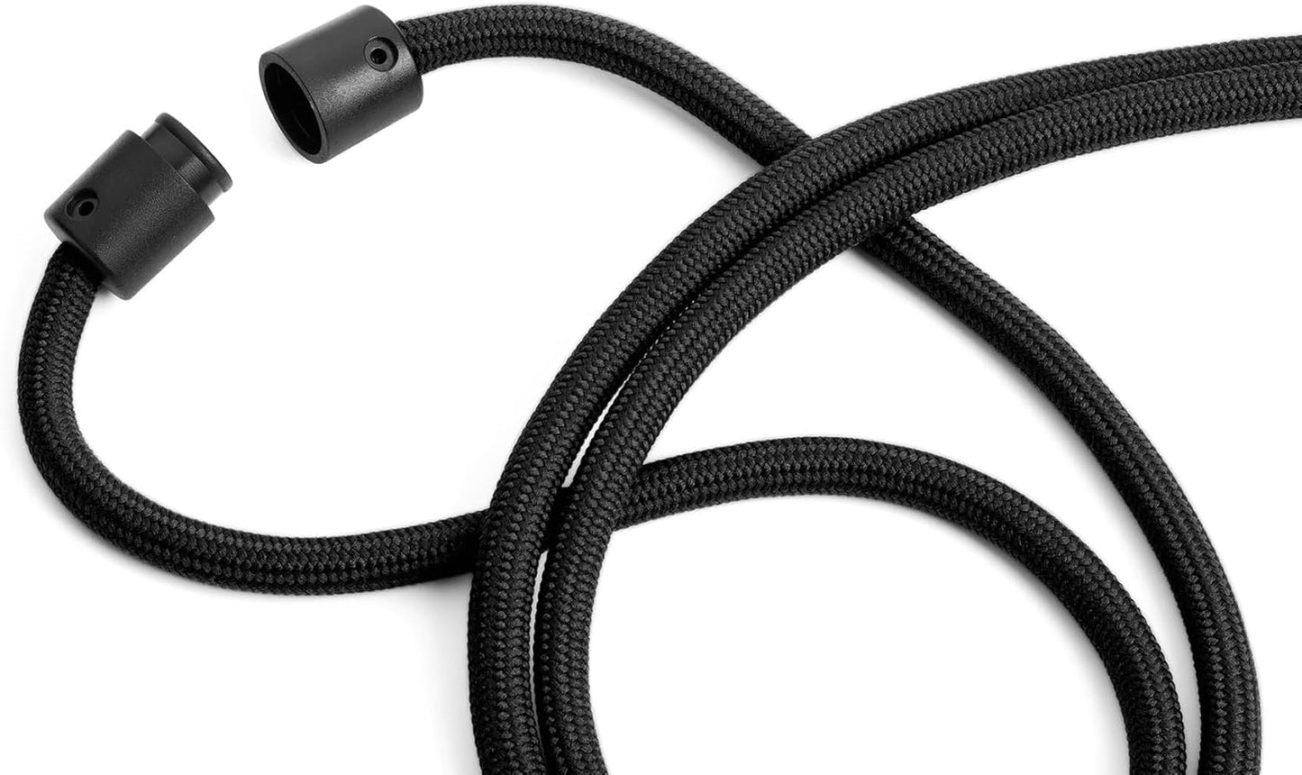 Durable Textile Lanyard with Carabiner Clip - Made of Recycled rPET - Pack of 10 Black Necklaces - Universal Badge Holder