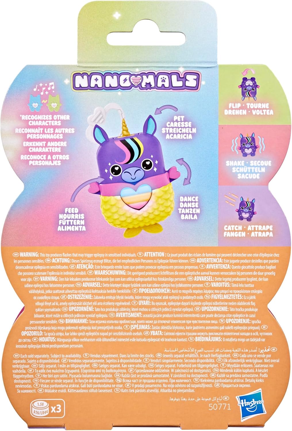 Hasbro Nano-Mals Stardream the Unicorn Electronic Fidget Pet, Purple