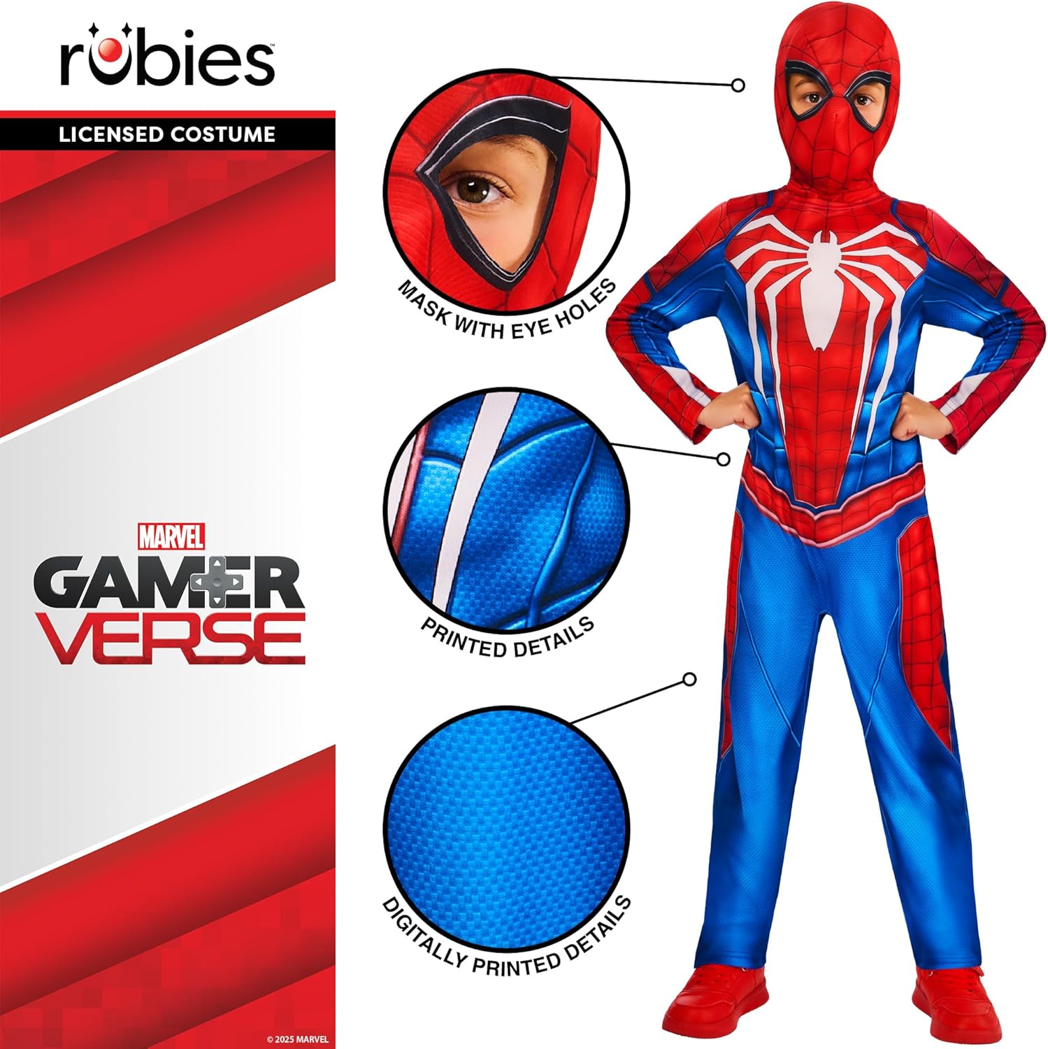 Rubies Official Disney Spiderman Gamerverse Child Costume, Kids Superhero Fancy Dress