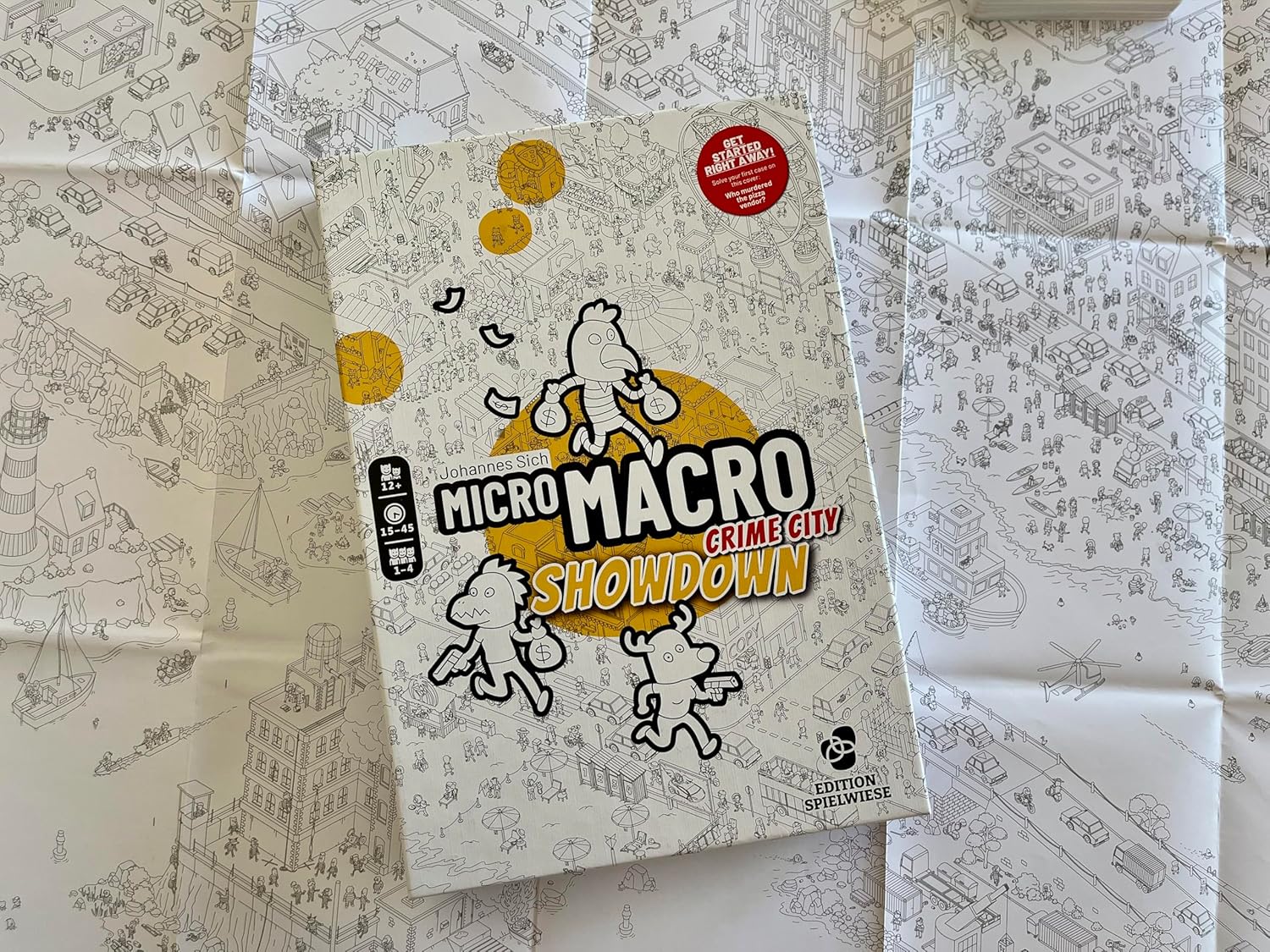 MicroMacro: Crime City – Showdown | Murder Mystery and Detective Game | 16 Search and Find Detective Cases | Cooperative Board Games for Teens and Adults | Ages 12+ | 1-4 Players | 15-45 min