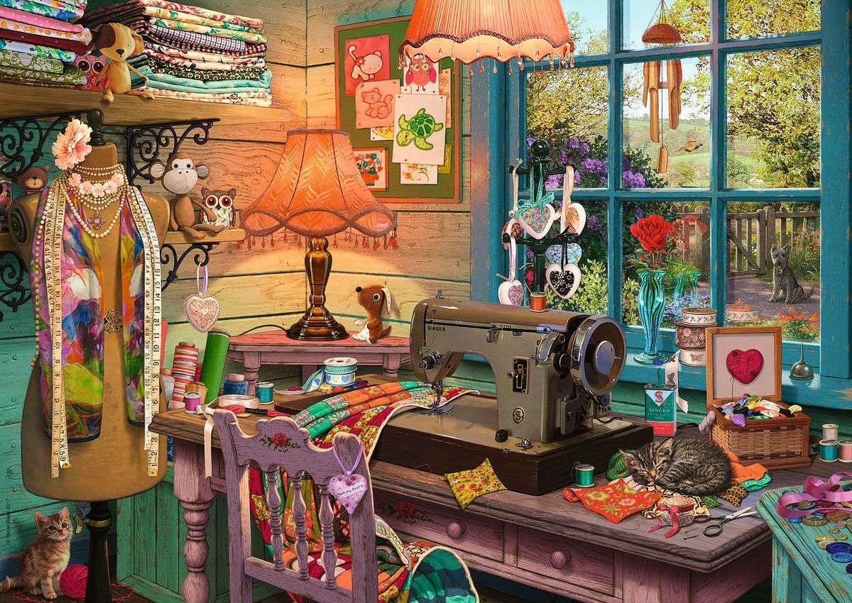 Ravensburger My Haven No 4. The Sewing Shed 1000 Piece Jigsaw Puzzles for Adults and Kids Age 12 Years Up