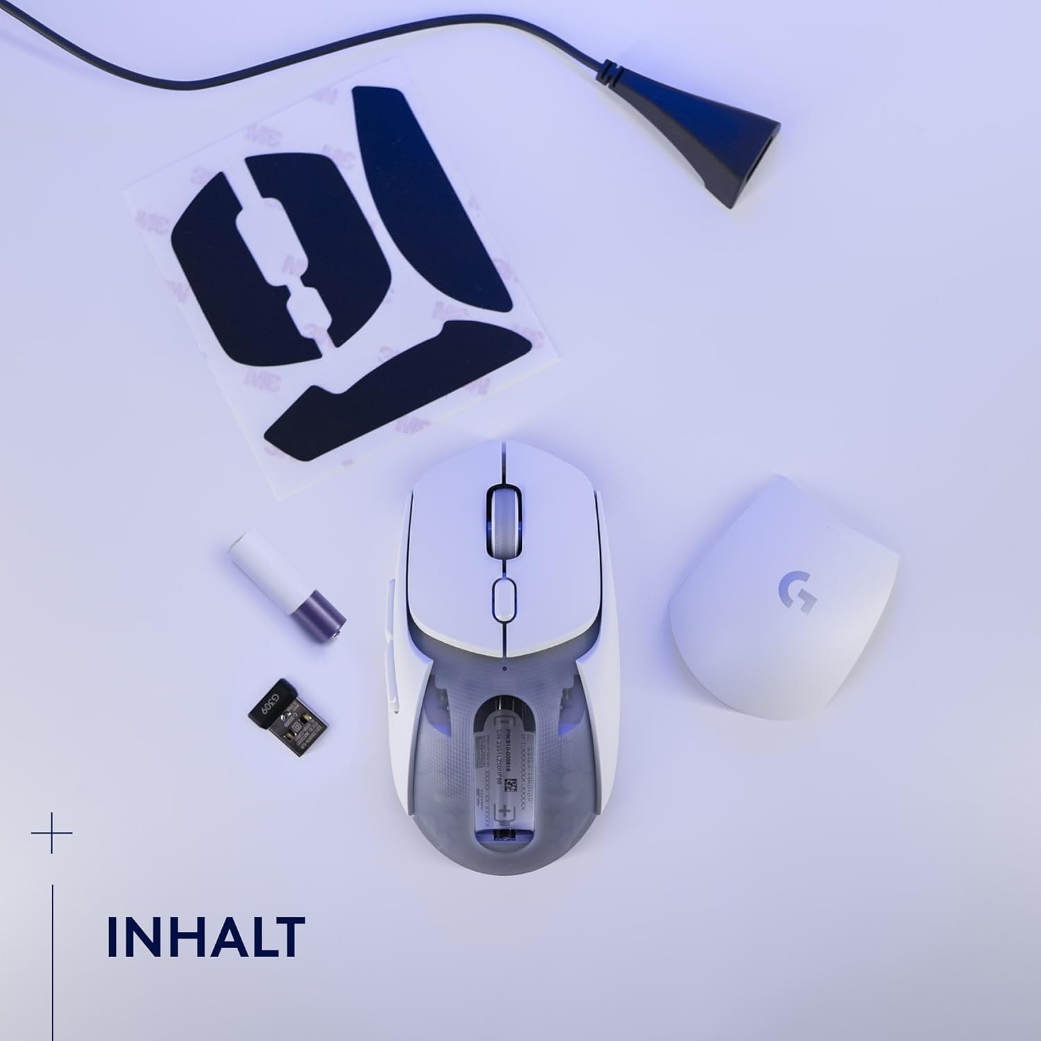 Logitech G G309 LIGHTSPEED kabellose Gaming-Maus, leicht, LIGHTFORCE-Hybridschalter, HERO 25K-Sensor, über 300 Stunden Akkulaufzeit mit AA-Batterie, 6 programmierbare Tasten, PC und Mac - Weiß