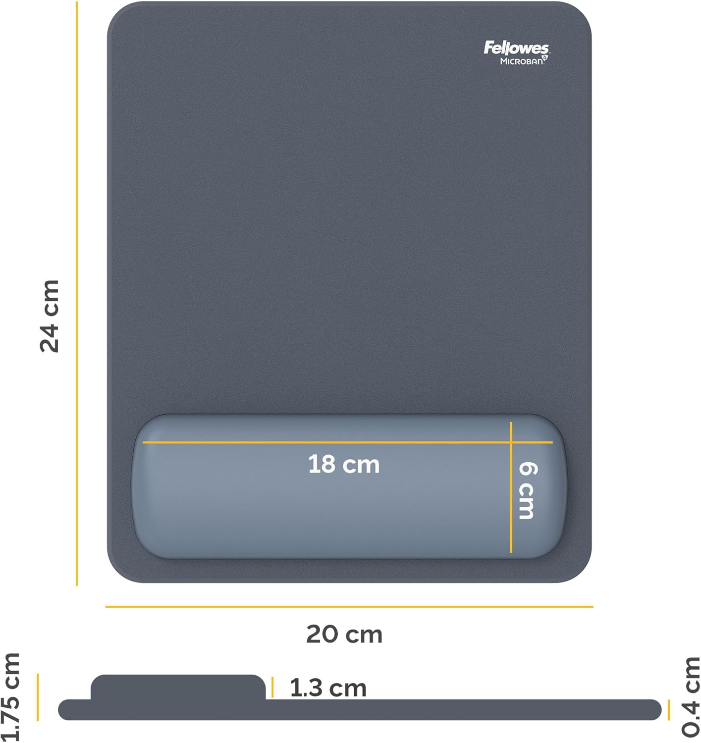 Breyta Mousepad Wrist Rest - Marine, Silicone HEX Cushion Technology Wrist Support Cushion with Mouse mat, Anti Slip Back, use with Computer, mac or Laptop. Ideal for Home or Office use & Gaming.