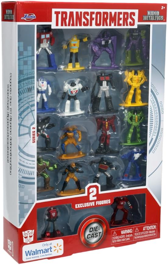 Transformers Jada Nano Metalfigs, Druckguss, Serie 3, 18 Figuren (16 Plus, 2 Gold Exclusives)