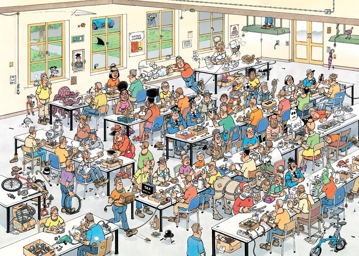 Jan van Haasteren – Können Wir Das Schaffen? – 1000 Teile Puzzle für Erwachsene – Großes 1000-Teile-Puzzle – 100% Recycelter Karton – Unterhaltsames Denkspiel für Erwachsene – 68 x 49 cm