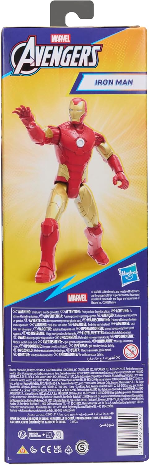 Marvel Avengers Titan Series Iron Man 29.2-cm (11.5 inch) Action Figure, Super Hero Figures & Toys for kids, Ages 4+