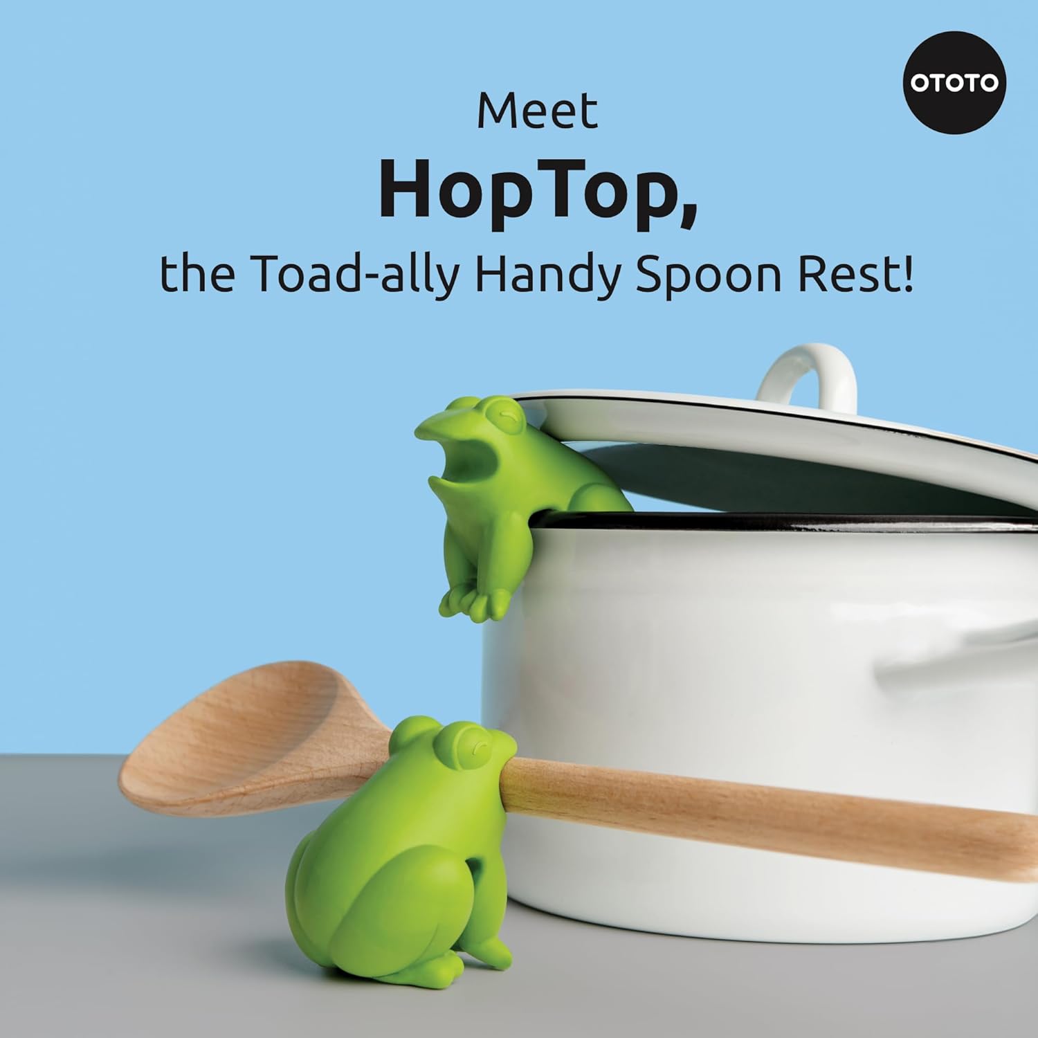 Ototo - Spoon And Pot Lid Holder - Green - Hoptop Compact