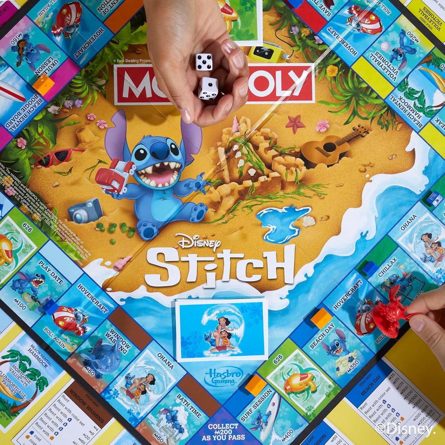 Monopoly: Disney Stitch Board Game, Family Property-Trading Game with Stitch-Themed Tokens, Cards & Locations, Fast to Learn, Fun to Replay, 2–6 Players, Ages 8+, Perfect Game Night Pick
