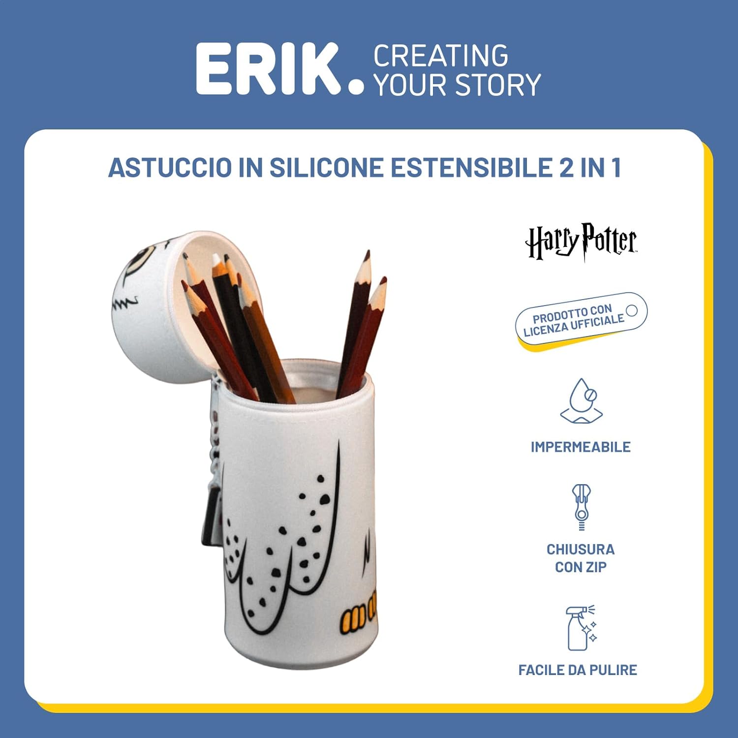Grupo Erik Astuccio Harry Potter Gadget 3D - Astuccio Scuola Piccolo in Morbido Silicone, Portapenne da Scrivania 2 in 1 | Back to School: Cancelleria Bambino e Bambina (7 x 18 cm