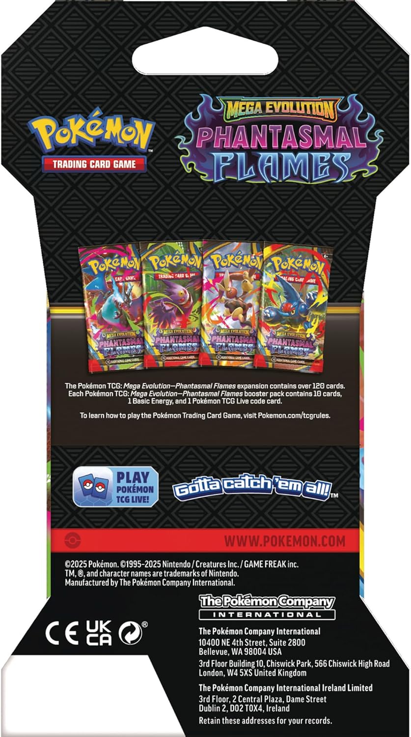 Pokemon TCG - Mega Evolutions - Phantasmal Flames - Sleeved Booster