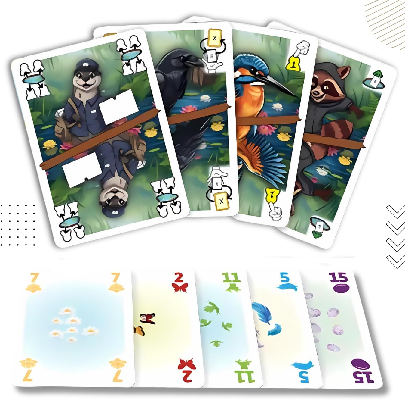 R & R Games Bayou Boss Card Game, Ages 8+, 2-8 Players, Trick-Taking Strategy Game, 102 Playing Cards, 16 Character Cards, 1 Dealer Card, 8 Reference Aids