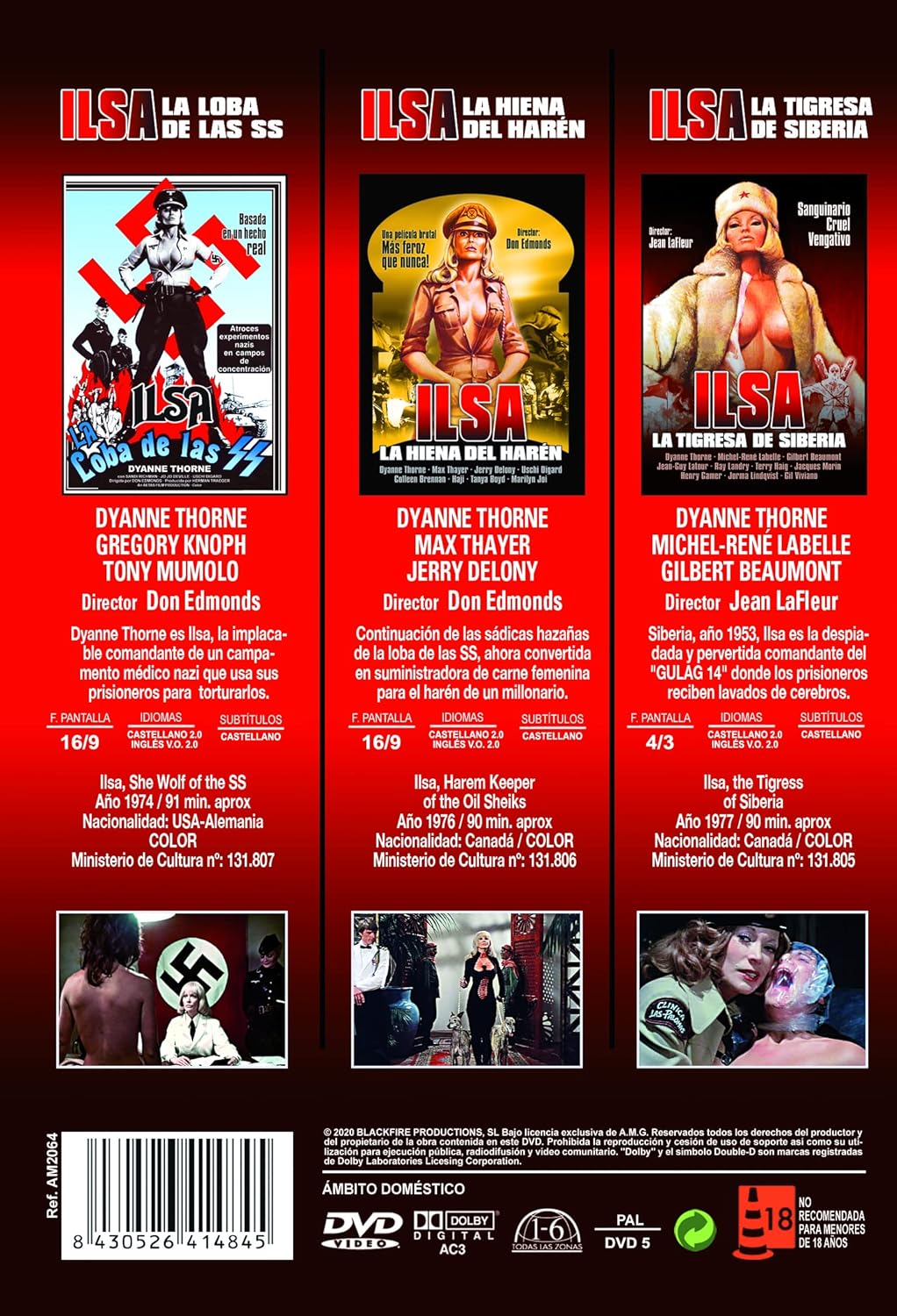 Ilsa Trilogy ( Ilsa She Wolf of the SS / Ilsa Tigress of Siberia / Ilsa Harem Keeper of the Oil Sheiks )