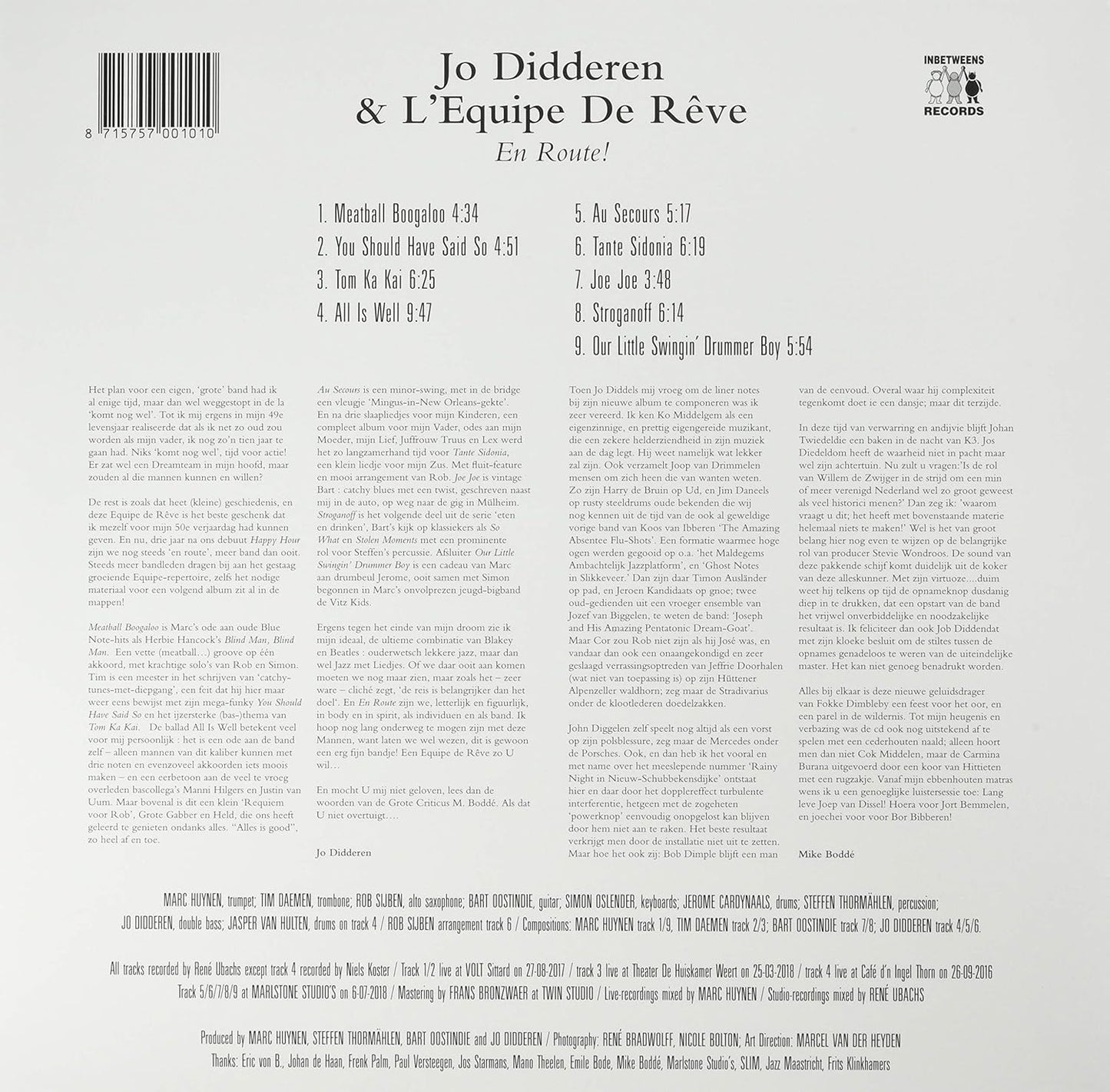 Jo Didderen & Lequipe De Raave - En Route! (Lp)