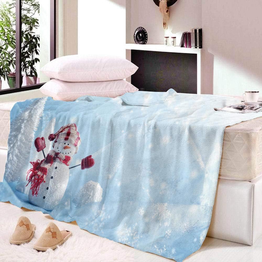 Plaid Couverture Polaire Bonhomme De Neige Couverture de Lit en Flanelle Jeté de Lit Douce et Chaude Plaid Jeté de Canapé Flanelle Couverture de Canapé Légère pour Chambre et Voiture 180x200cm