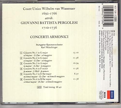 Pergolesi / Wassenaer: Concerti Armonici