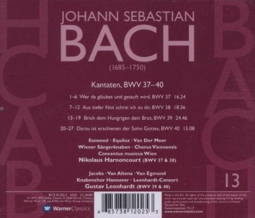Bach: Cantate Sacre Vol. 13 Bwv 37-40