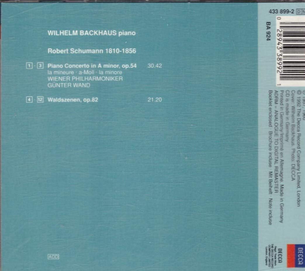 Piano Concerto In A Minor Op. 54 / Waldszenen Op. 82