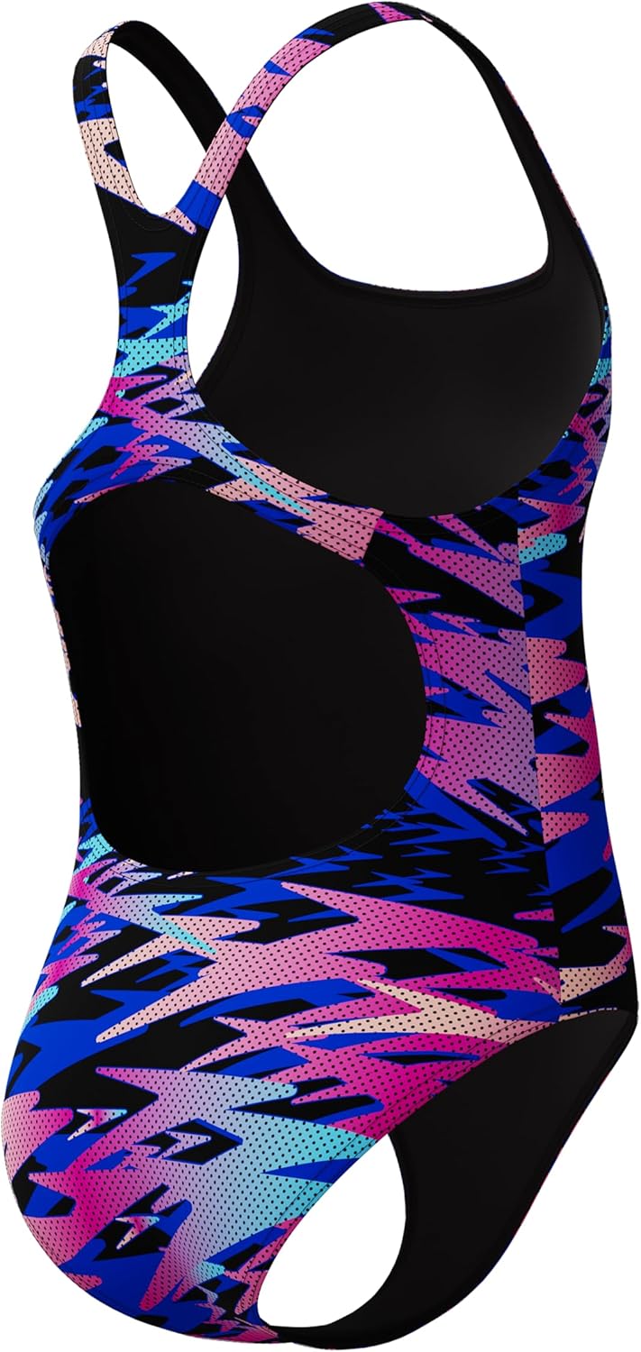 Speedo Girl's Hyperboom Print Medalist One Piece Swimsuit