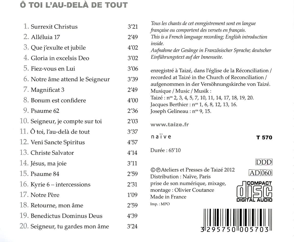 Taize: O Toi l´au-dela de tout