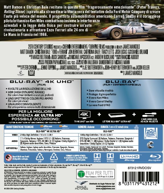 Blu-Ray 4K Uhd Le Mans '66 - La Grande Sfida (4K Ultra Hd + Blu-Ray