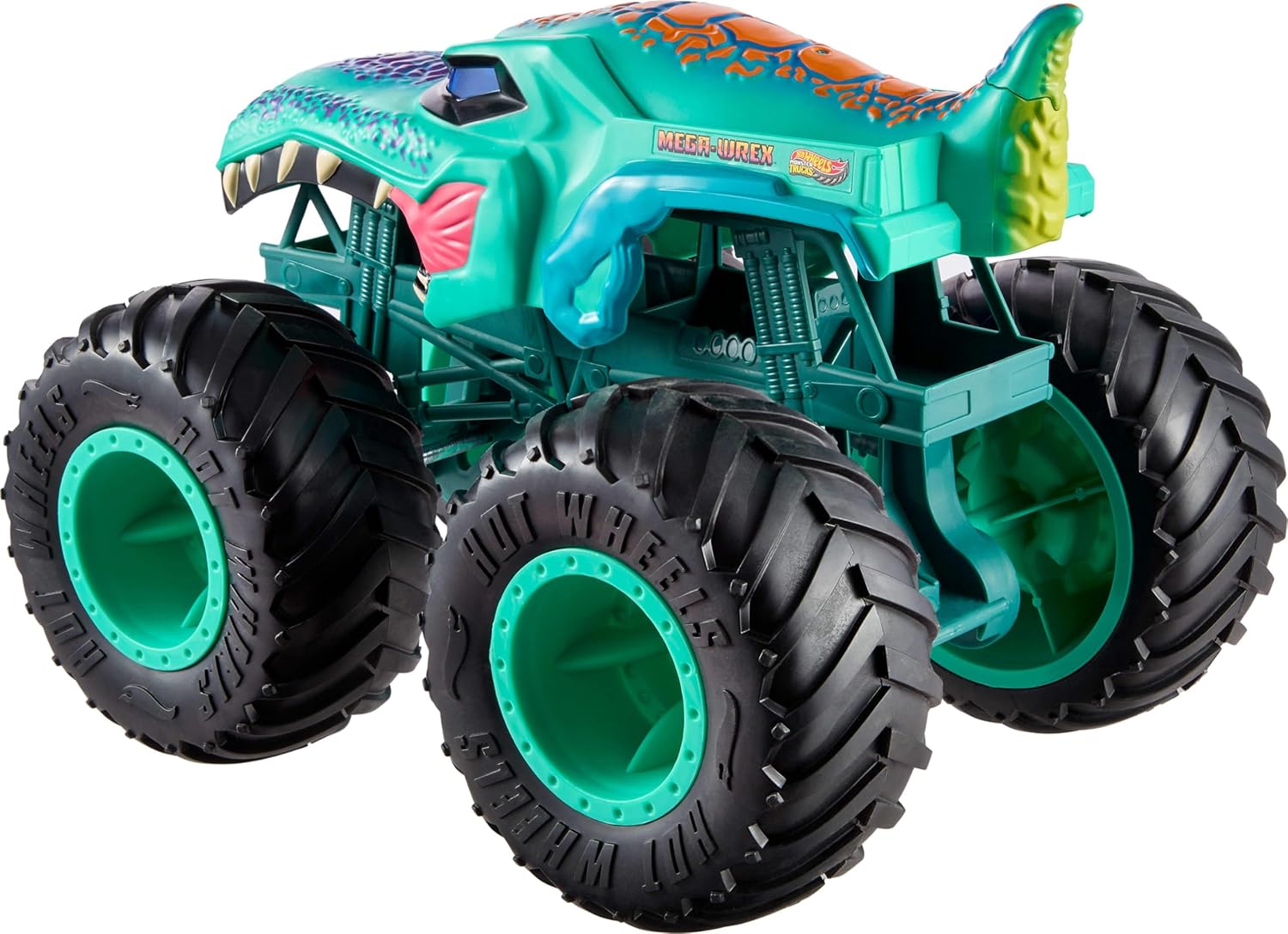 Hot Wheels Monster Trucks Toy Truck, Colossal Mega-Wrex Fan-Favorite Character with Big Wheels & Bright Detail, Monster Trucks Live, JJN47