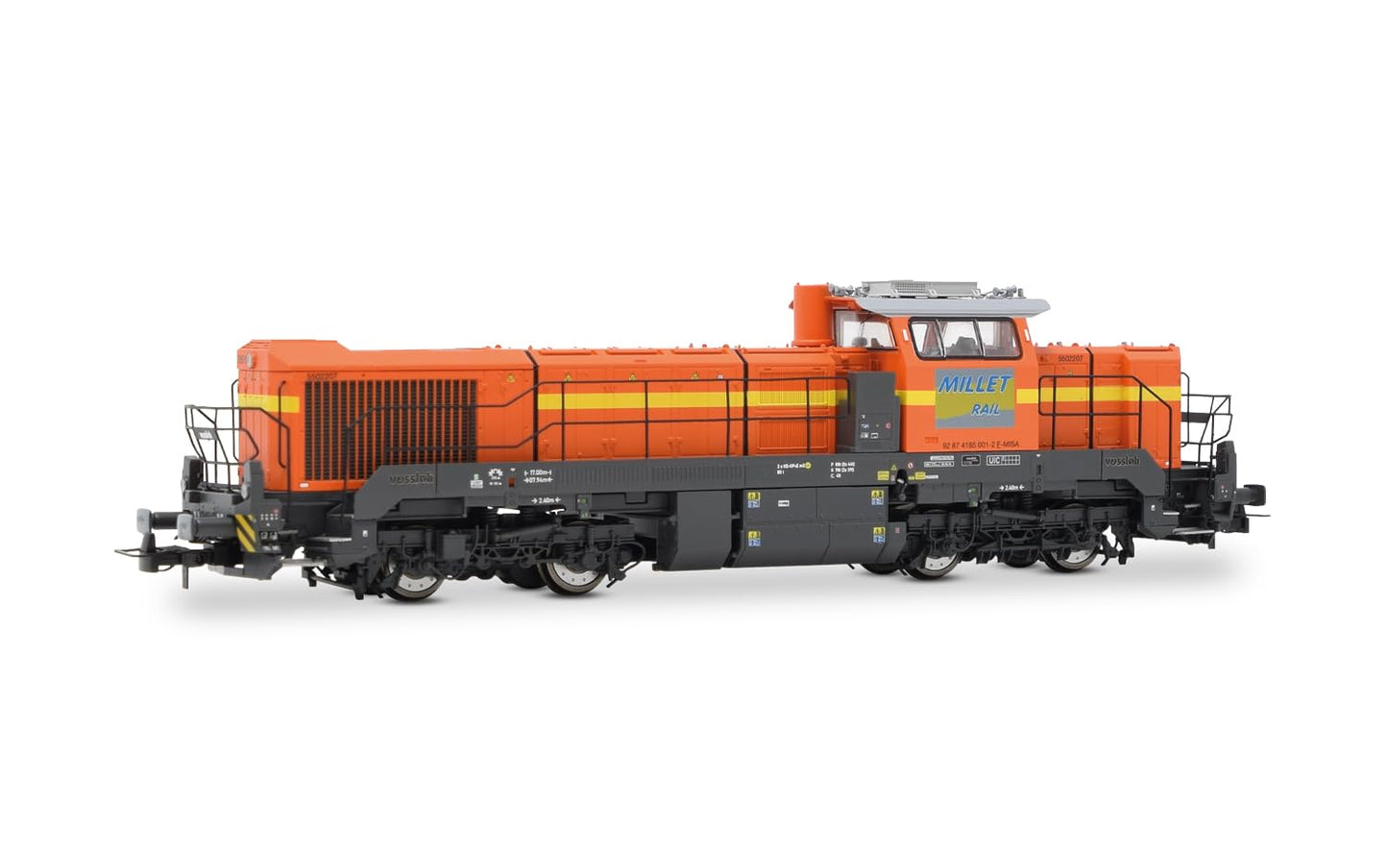 Jouef HJ2472 Millet Rail, Vossloh DE 18 Diesellokomotive, orange/grau Livery, ep. VI Lokomotive - Diesel