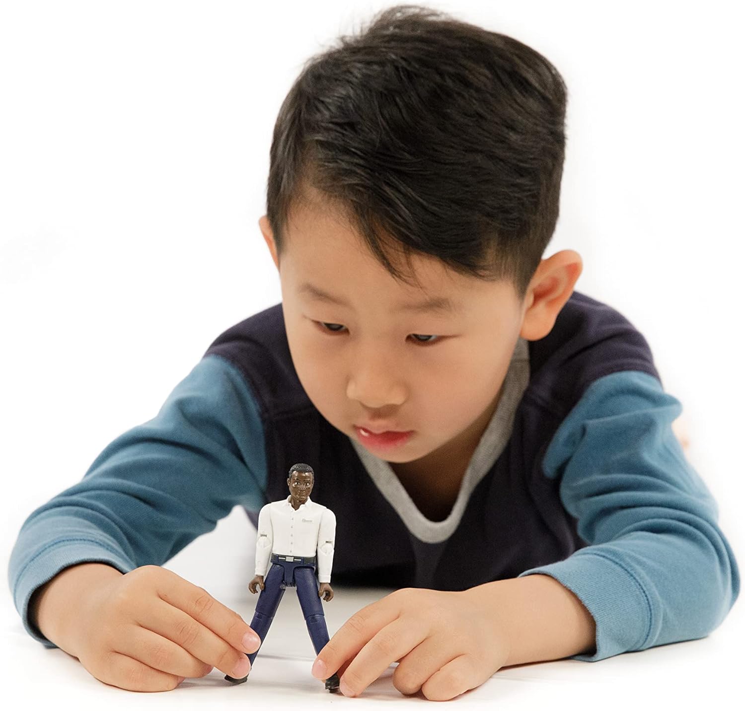 Bruder 60004 Man Figure – Dark Skin & Dark Blue Jeans 1:16 Scale Toy Worker Compatible with All Vehicles & Playsets