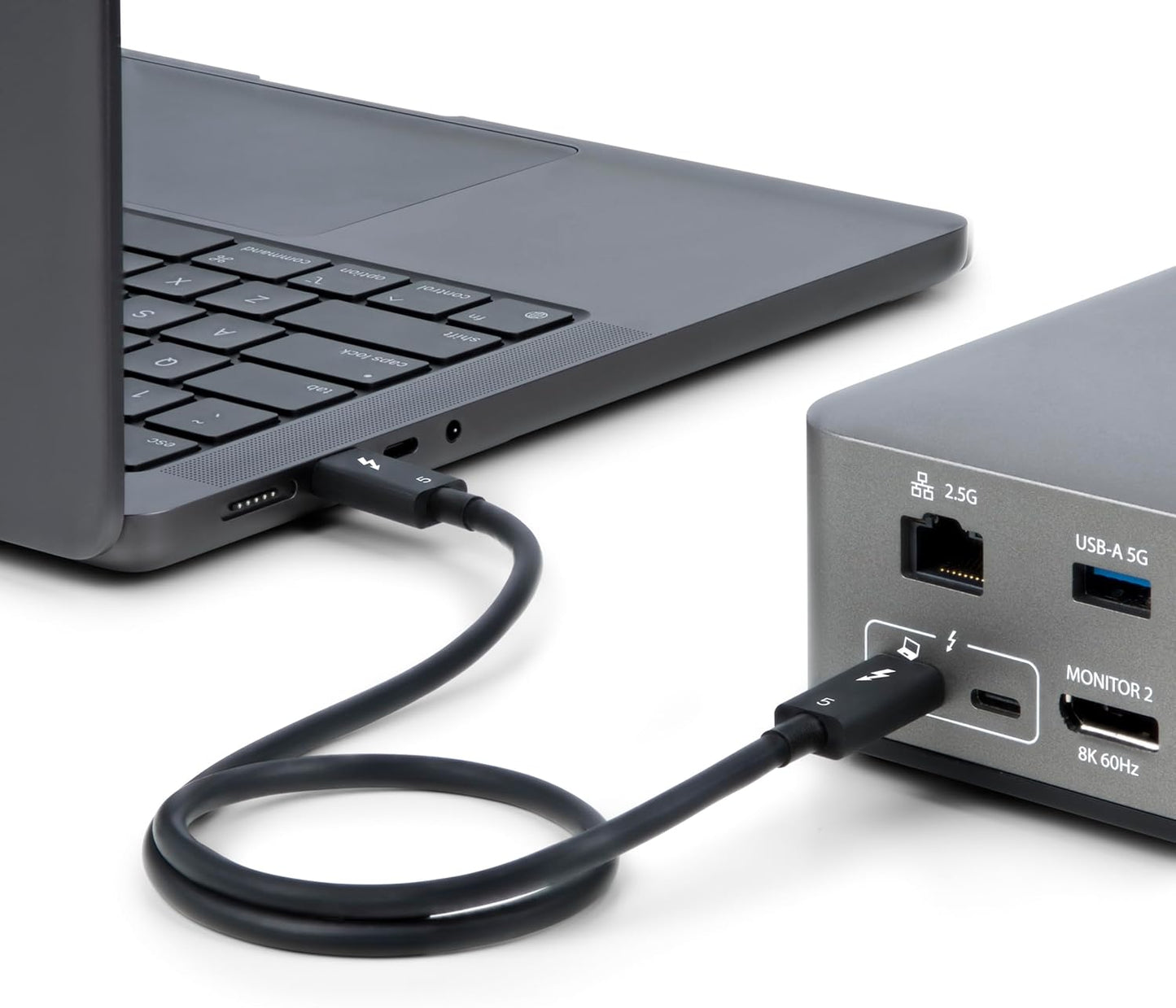 StarTech.com 1.5ft (50cm) Thunderbolt 5 Cable, 80Gbps/120Gbps, 240W PD, 8K 60Hz, Thunderbolt Certified, TB5/TB4/USB4/USB-C - White