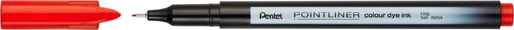 Pentel S40 Pointliner, Fine Writing Pen with Colour Dye Ink, 0.4mm Line, Assorted Colours (Wallet of 6)
