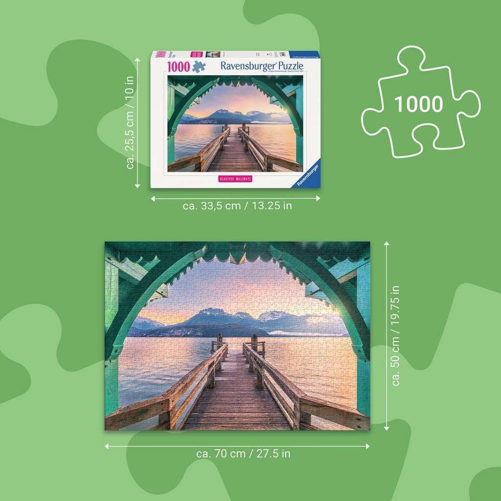 Erwachsenenpuzzle 1000 Teile - Romantischer Steg am Lac d'Annecy: Beautiful Walkways