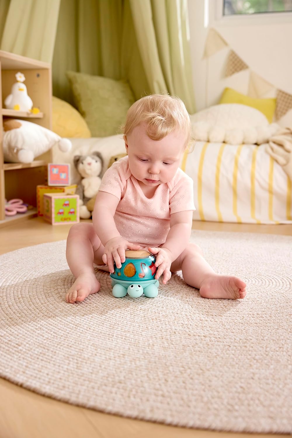 Hape Musical Turtle, Musical Toy from Birth, Educational Toy with Sound & Rotating Function, Sensory Toy to Promote Concentration and Motor Skills, Twist & Tune Turtle