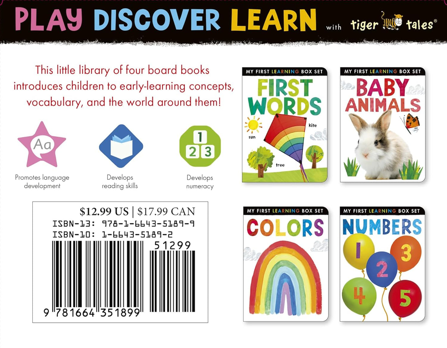 My First Learning Box Set: Little Library: First Words; Baby Animals; Colors; Numbers